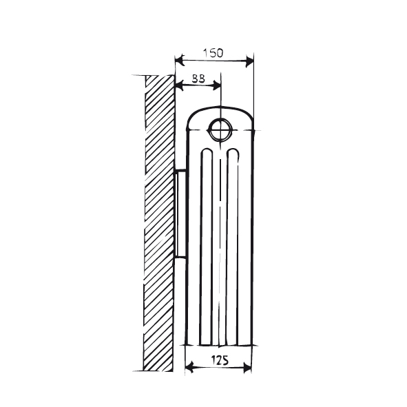 Lenhovda Sektionsradiator Duplex 740 mm