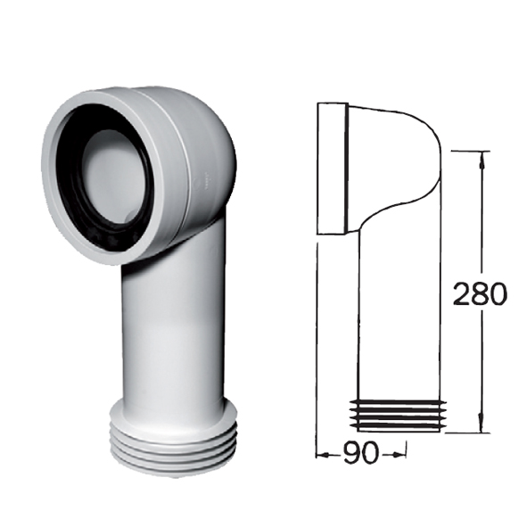 Jafo WC-stos universal passar 110 mm slätända plaströr