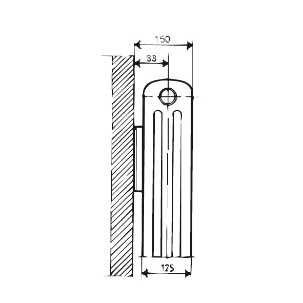 Lenhovda Sektionsradiator Duplex 590 mm