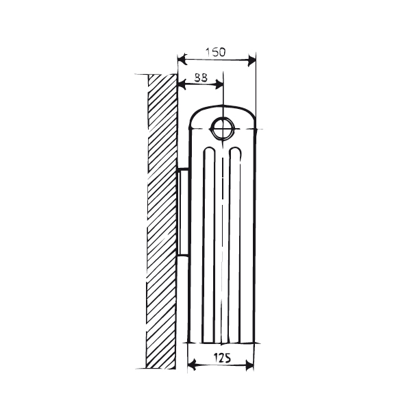 Lenhovda Sektionsradiator Duplex 500 mm