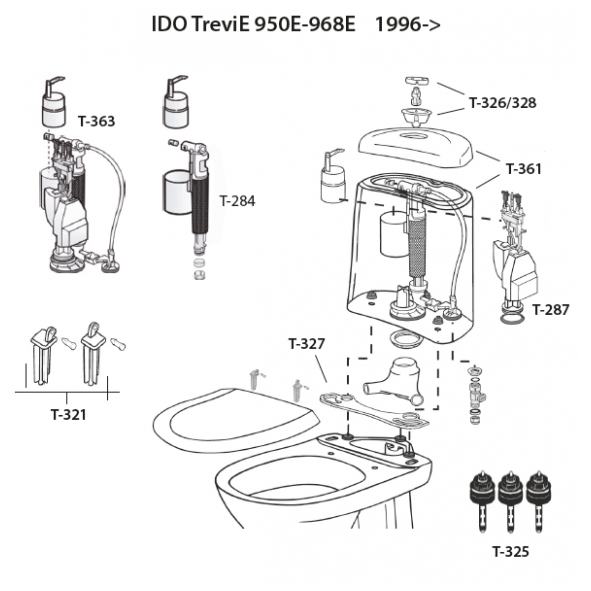 Reservdelar IDO Trevi E 950E-968E, 1996->