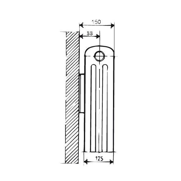 Lenhovda Sektionsradiator Duplex 990 mm