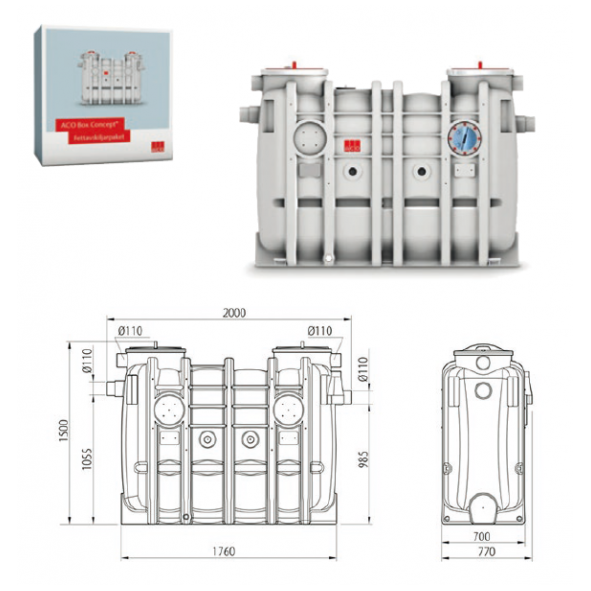 ACO Box Concept Fett Inne NS4 fettavskiljarpaket